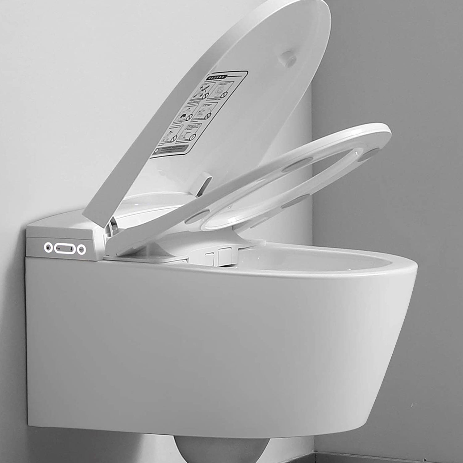 TopToilet Suspens Crystal Plus - ouverture du couvercle